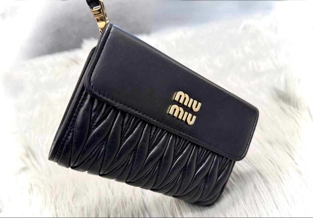 ✨ MIUMIU／ミュウミュウ L字ファスナー 財布 マテラッセ ブラック✨