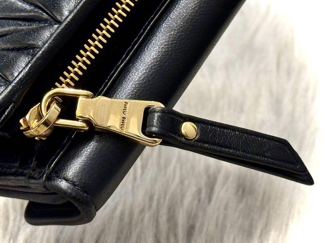 ✨ MIUMIU／ミュウミュウ L字ファスナー 財布 マテラッセ ブラック✨
