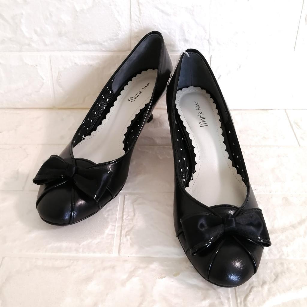 新品　Marie femme　リボンデザインパンプス