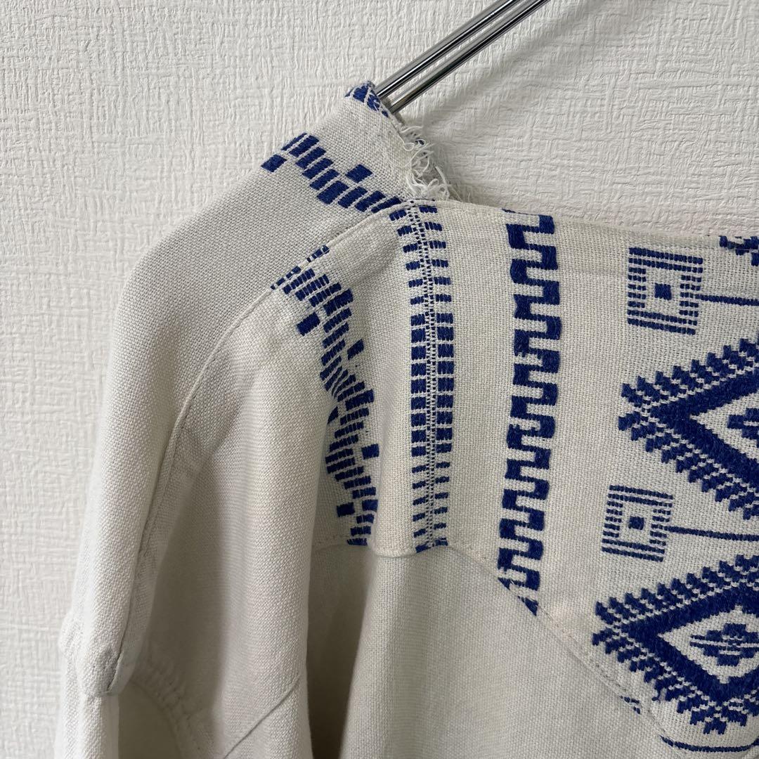 70s 80s USA ビンテージ エスニック 刺繍 民族 シャツ