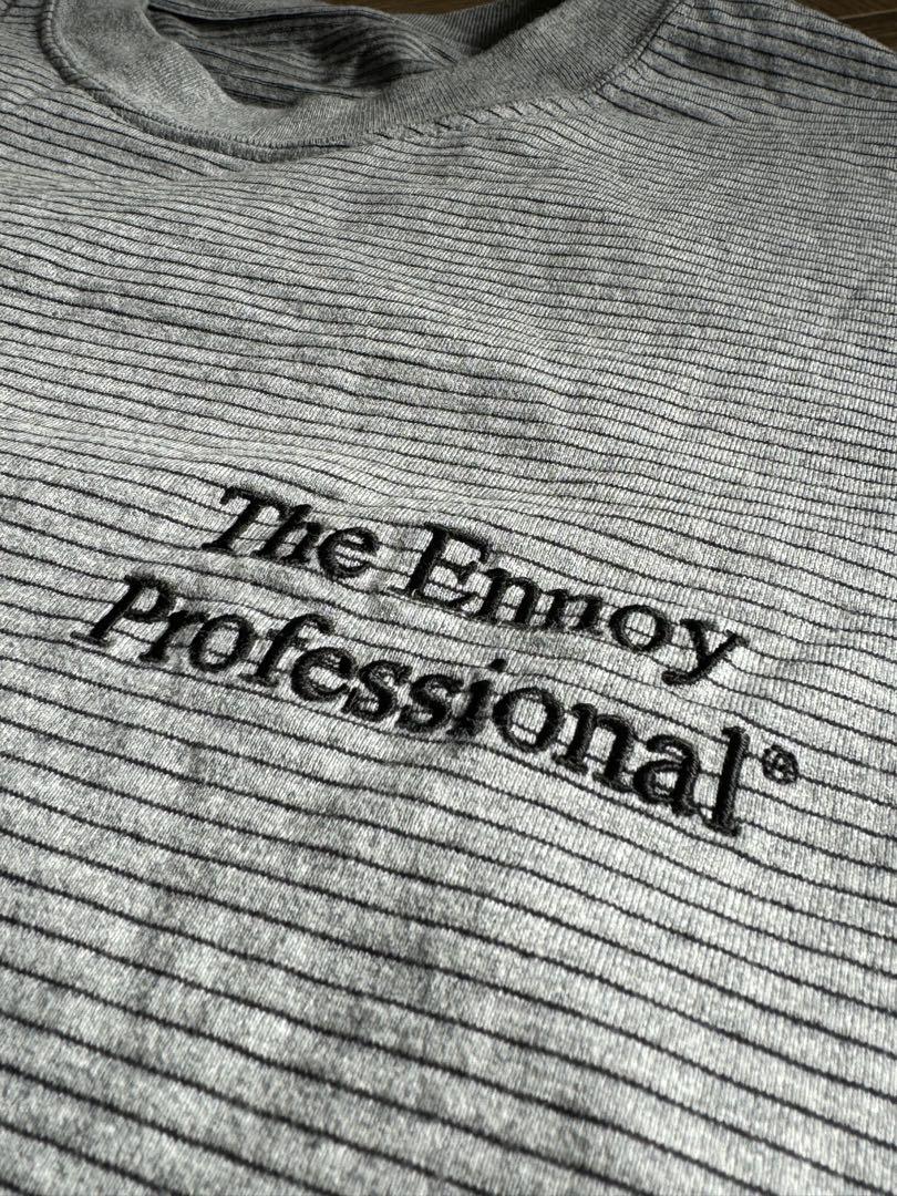 ennoy L/S Border T-Shirt XL GRAY×BLACK