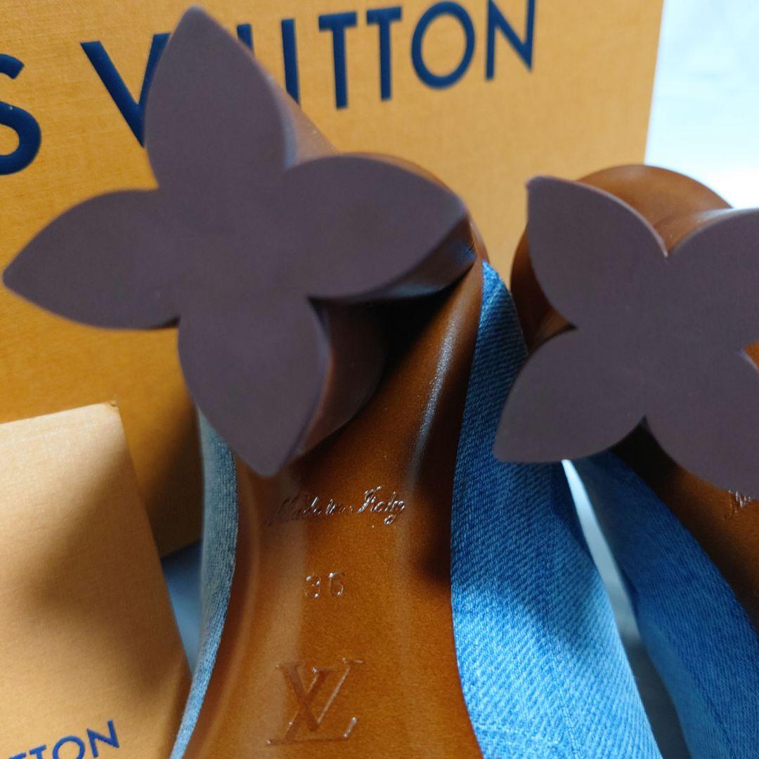 Louis Vuitton デニム オープントゥ サンダル ✨️美品✨️LOUIS VUITTON デニム オープントゥサンダル 23cm
