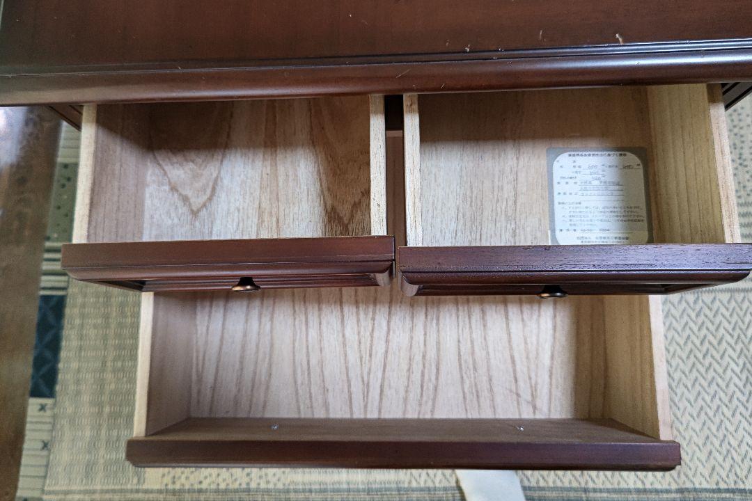 ダークブラウン木製タンス 5引き出し