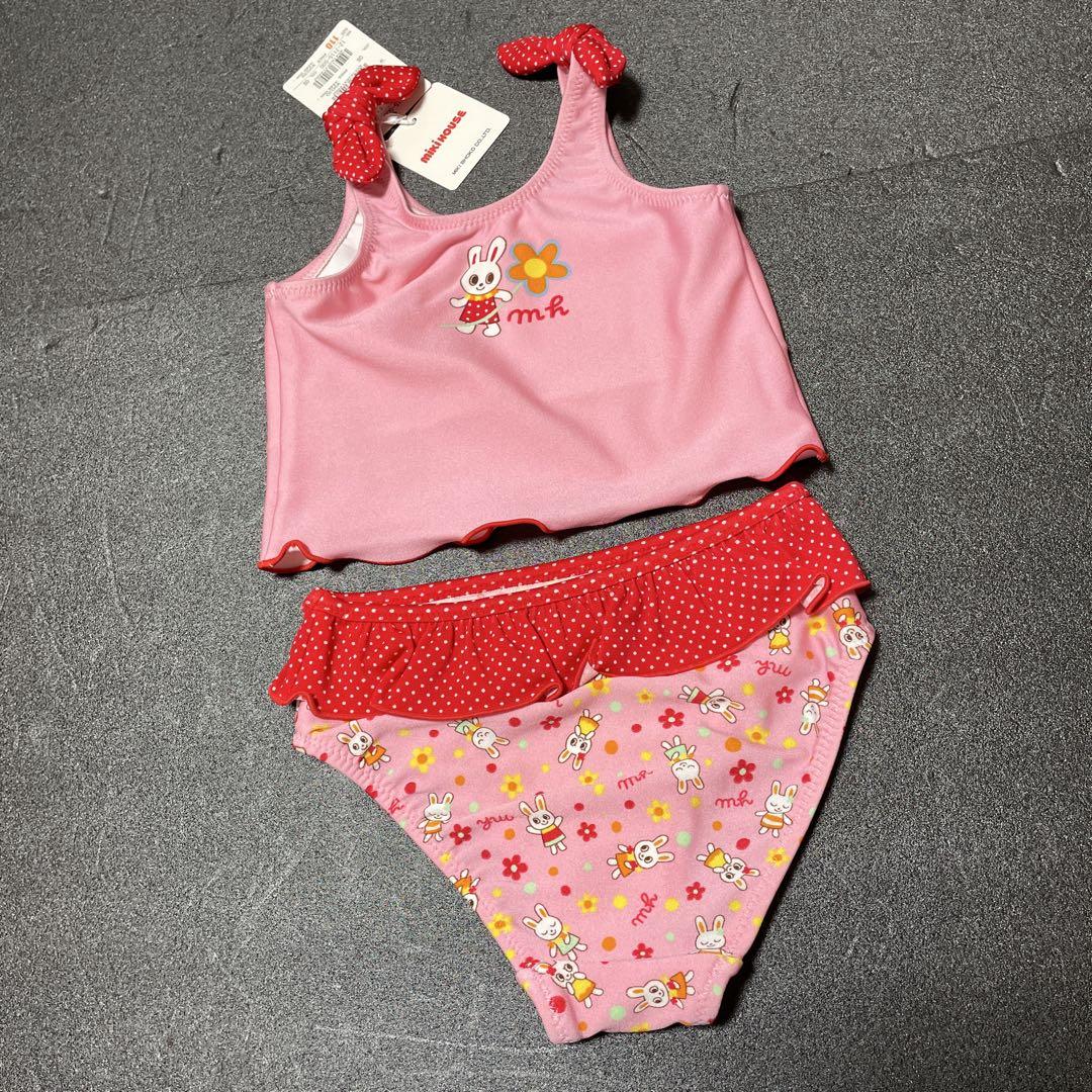 新品タグ付❤️ミキハウス うさこ・リボン〜セパレート水着❤️110定価9,030円