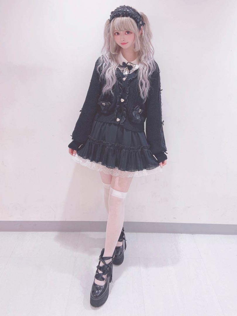ニットカーディガン 黒