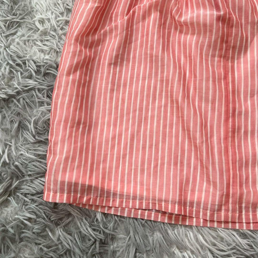 美品✨【deicy】ノースリーブひざ丈ワンピース S ピンク ストライプ 日本製