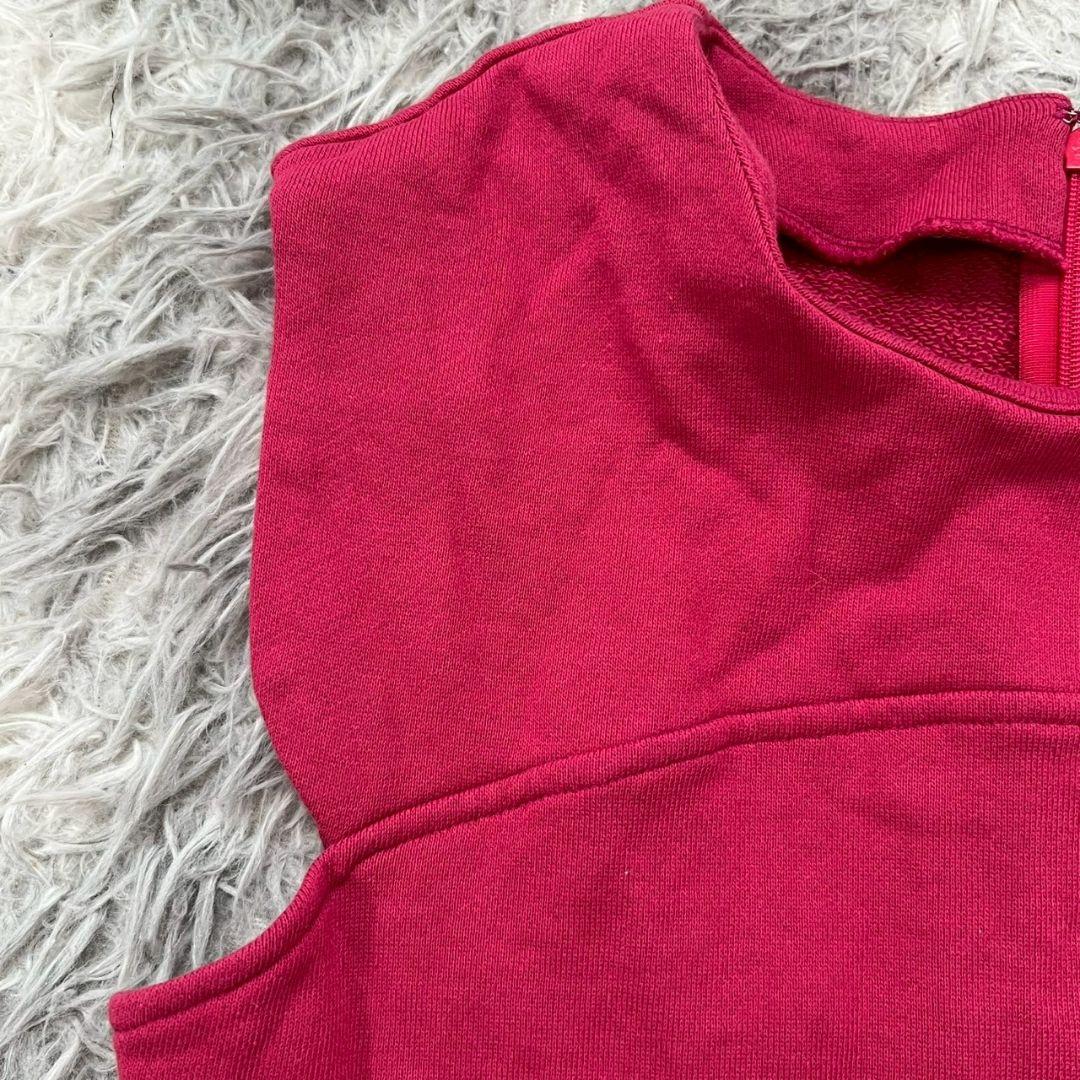 美品✨【deicy】ノースリーブひざ丈ワンピース S ピンク ストライプ 日本製