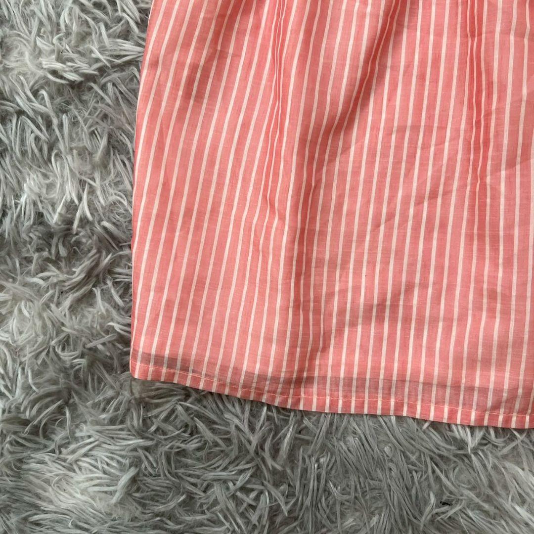 美品✨【deicy】ノースリーブひざ丈ワンピース S ピンク ストライプ 日本製