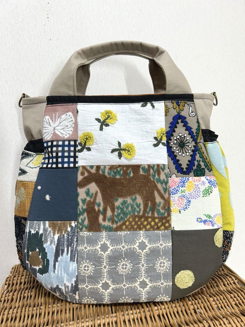 ミナペルホネン＊パッチギャザポケバッグ✂️ハンドメイド