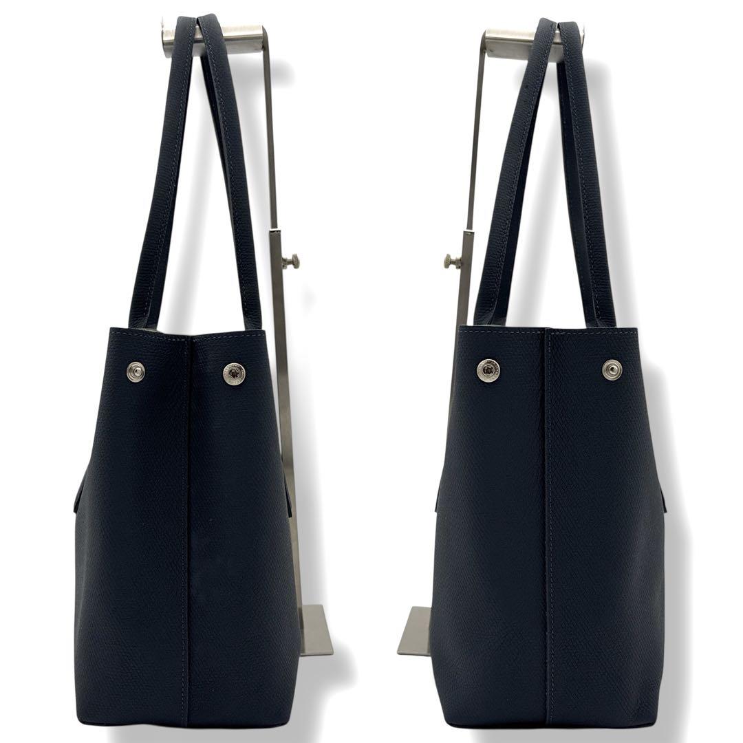 美品 LONGCHAMP トートバッグ ロゾ オールレザー A4◎ ネイビー