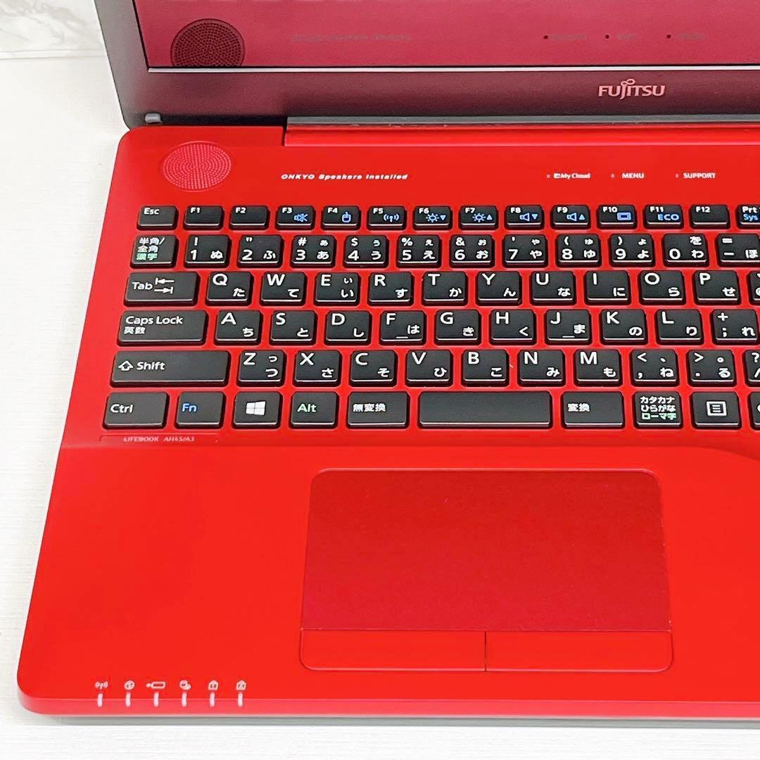 綺麗な赤！初心者向け設定済 Windows11 富士通ノートパソコン