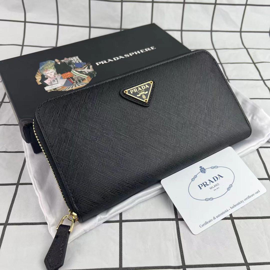 PRADA プラダ ラウンドファスナー 長財布 ブラック