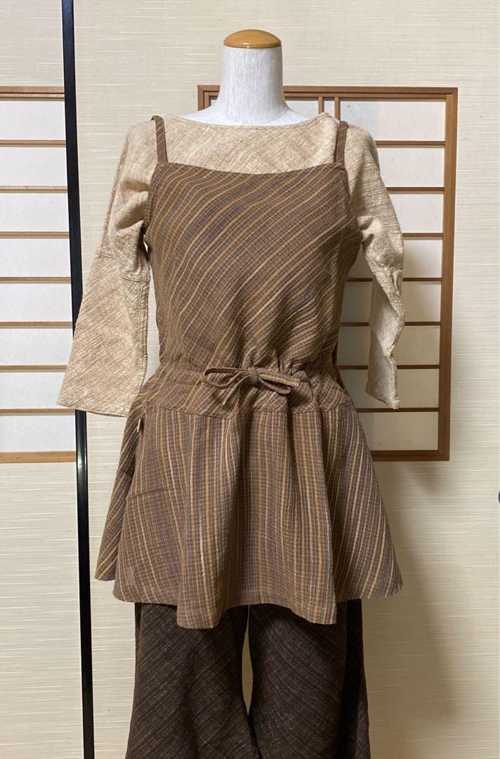 みんなが待ってた！＼再入荷待ち／人気ランキング うさとの服ヘンプ 手織り手染め希少未使用チュニック トップス