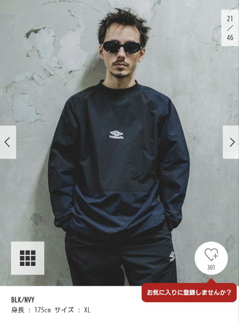 黒×紺/L/美品】別注 UMBRO×DOORS PISTE TOP CREW