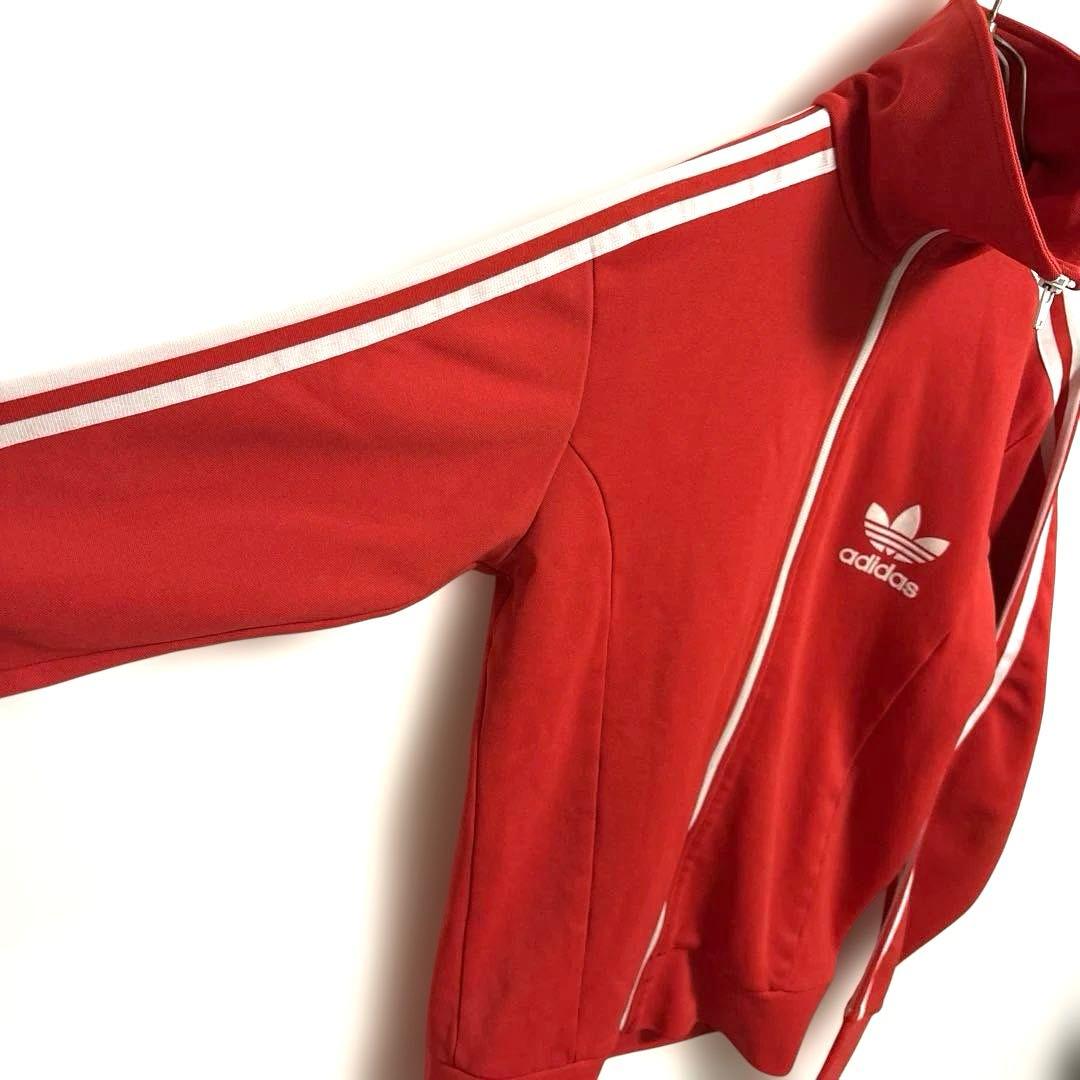 90s人気モデル adidasアディダス ジャージ トラックジャケット 赤×白M Old adidas WWW_MORNINGWALKER_COM