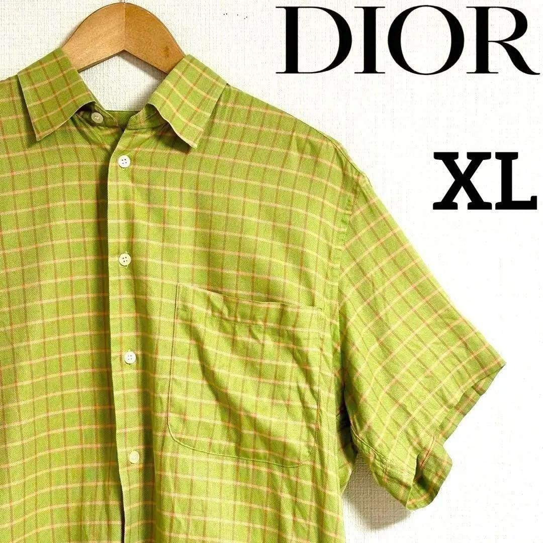 DIOR 半袖 シャツ チェック クリスチャンディオール オーバーサイズ