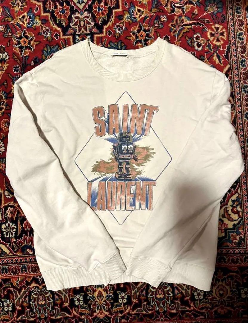 【稀少】 SAINT LAURENT スウェット トレーナーロボット サンローラン ロボットダメージスウェット 19ss メンズ