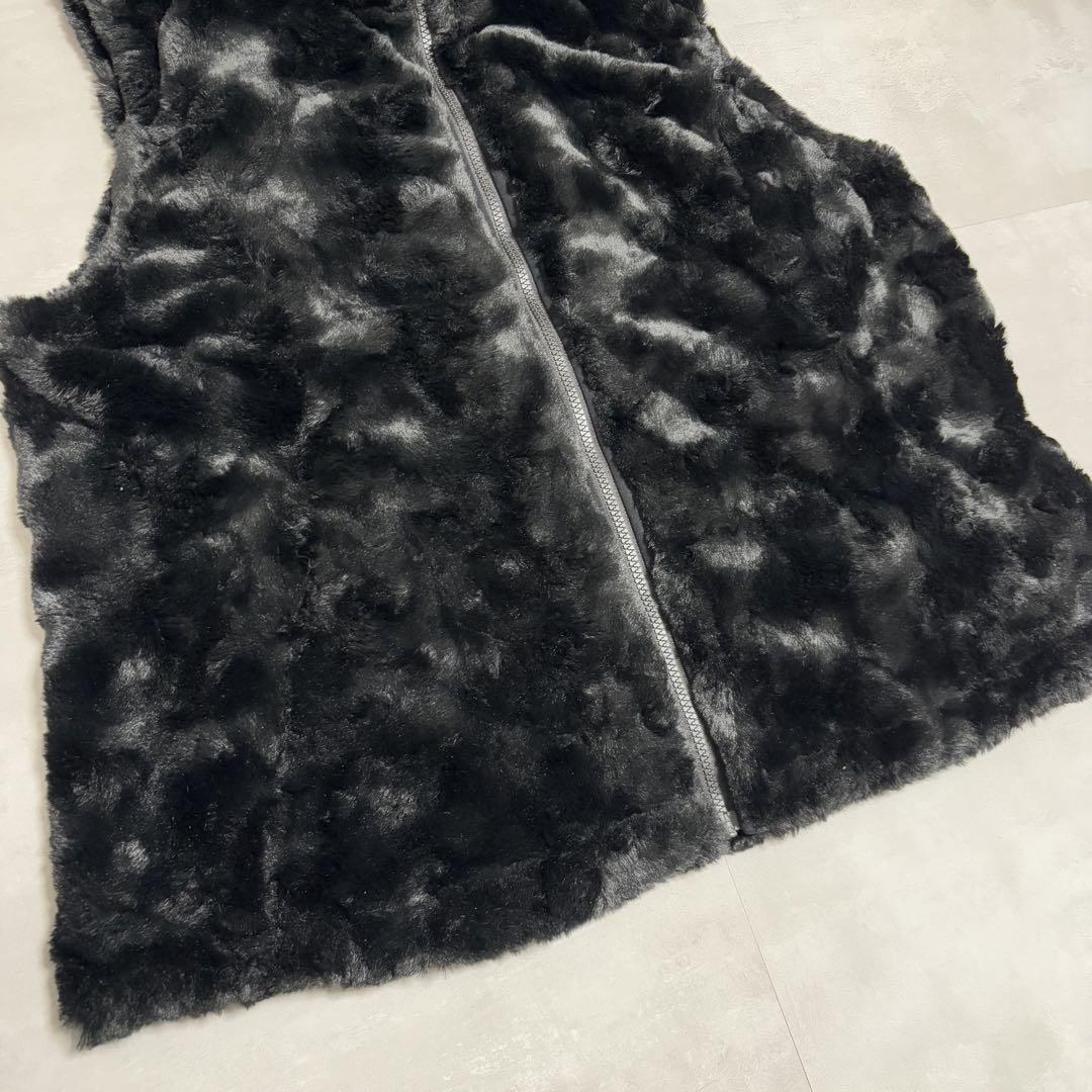 【希少デザイン】レアブラック 00s Y2K REI ダウンベスト 短丈Lサイズ y2k oakley 刺繍ロゴ ダウンベスト 黒