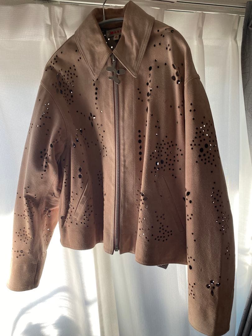 masu GALAXY-CUT LEATHER JACKET