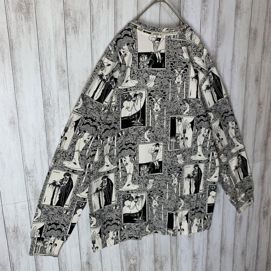 入手困難・希少モデル】シュプリーム☆総柄\u0026刺繍ロゴ入りロンT T