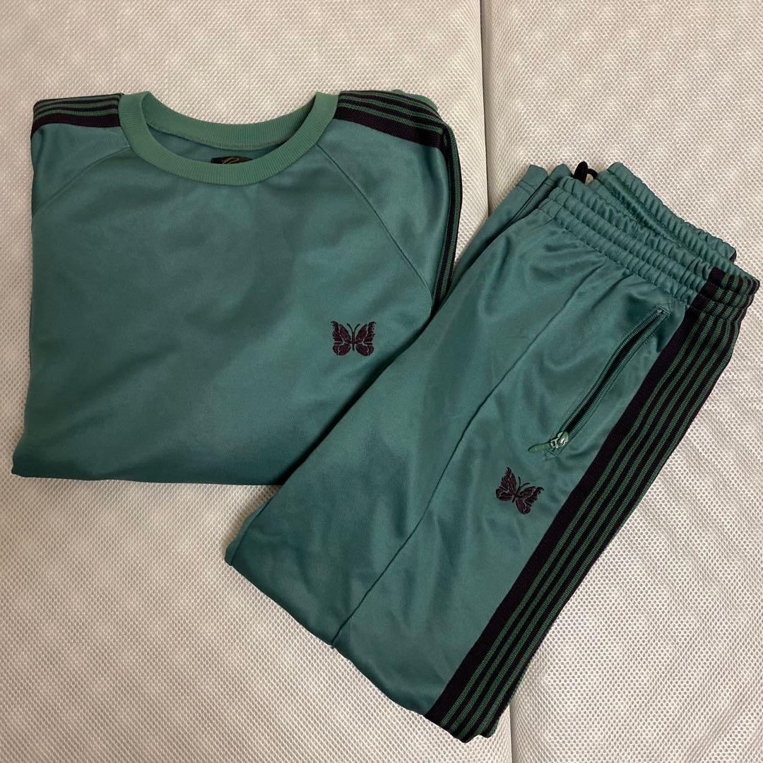 グリーン トレーナー パンツ セット バタフライロゴ