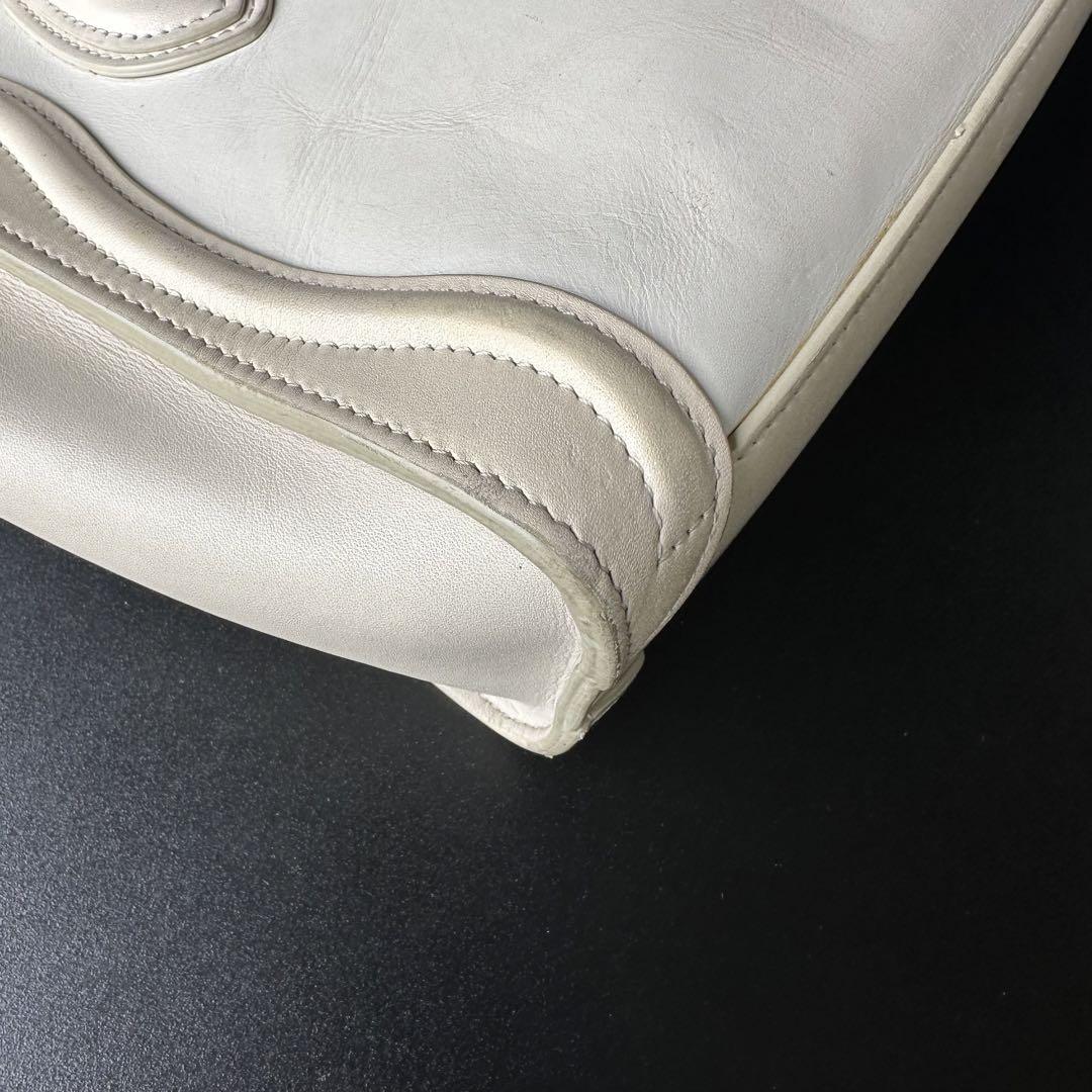 CELINE ラゲージ ナノショッパー ホワイト ショルダー ハンドバッグ