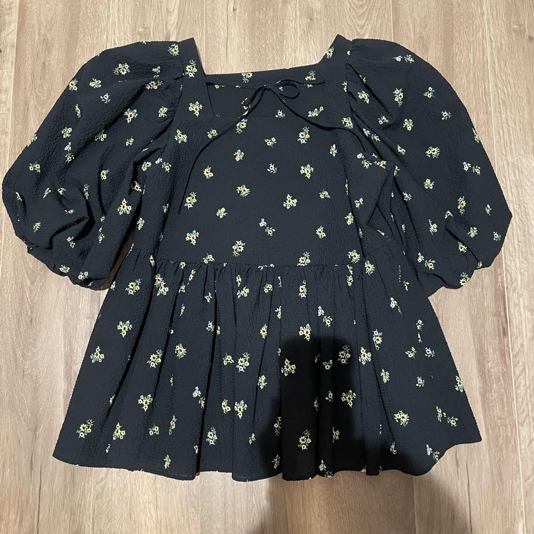SALE／20%OFF】バックリボンバルーンスリーブチュニック【手洗い
