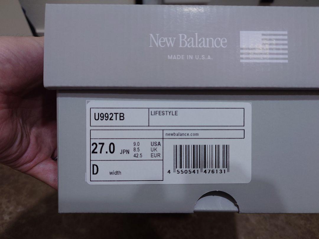 【27cm/箱あり】U992TB Made in USA 992 Core