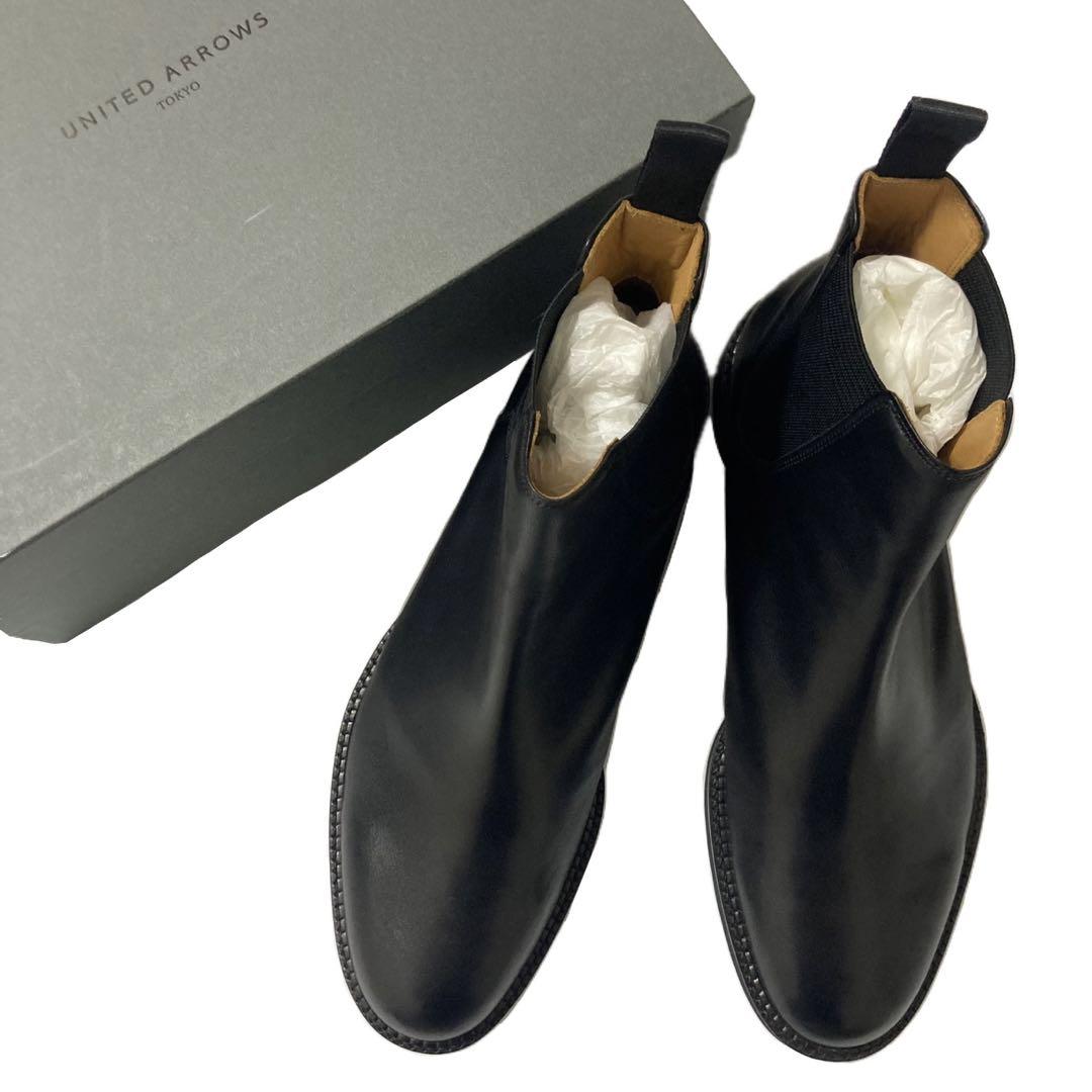 新品 3.8 UNITED ARROWS サイドゴアブーツ ブラック