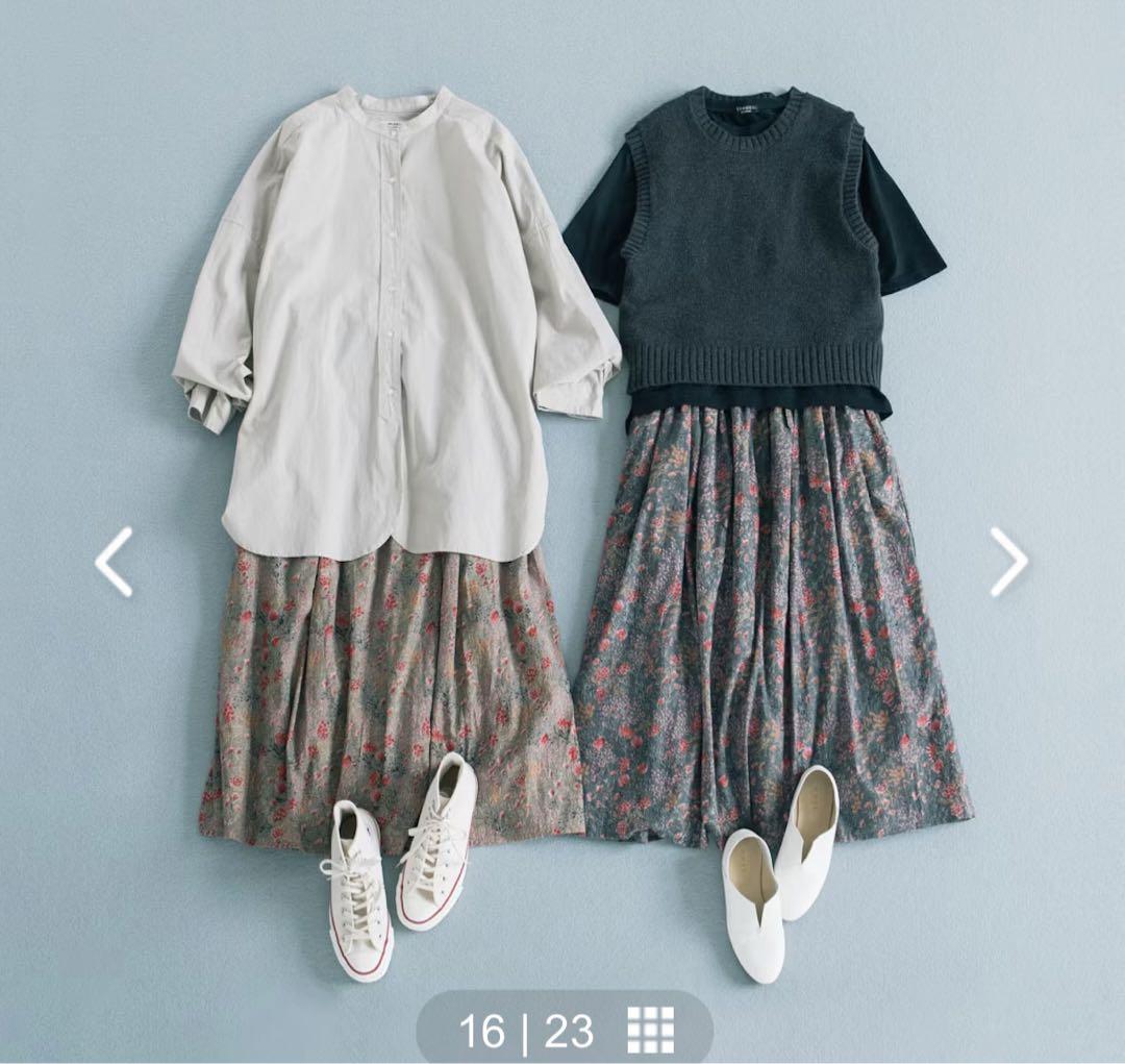 SOIL / ソイル / 花柄コーデュロイスカート - 北欧、暮らしの道具店