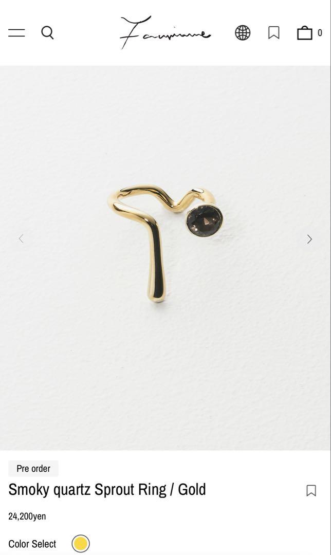 【レビューで送料無料】 fauvirame Smoky quartz Sprout Ring 11号 - メルカリ アクセサリー