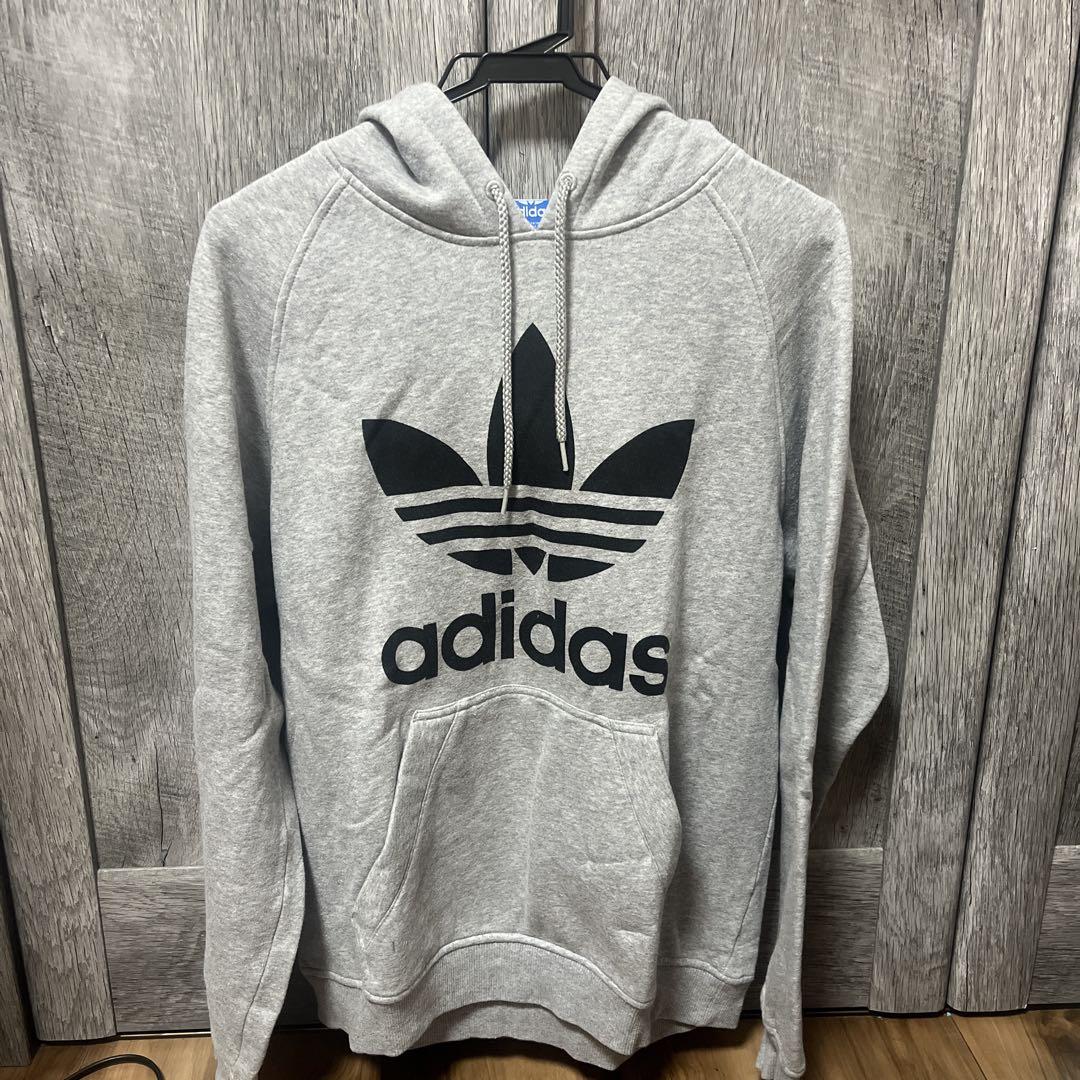 adidas originalsフード付デニムジャケット パーカー グレー