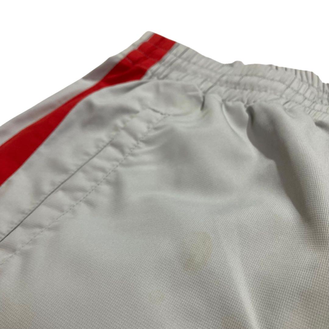 2001年 Adidas ナイロンパンツ 太ライン M グレー 赤 ワンポイント