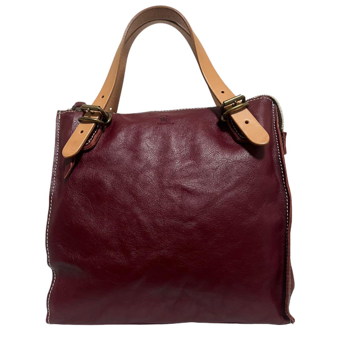 美品 キソラ リュック ショルダーバッグ 3WAY レザー ボルドー