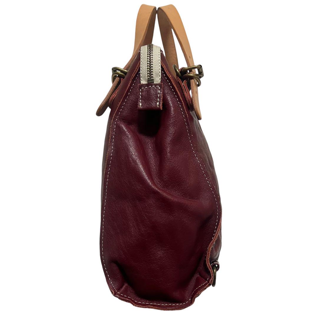 美品 キソラ リュック ショルダーバッグ 3WAY レザー ボルドー