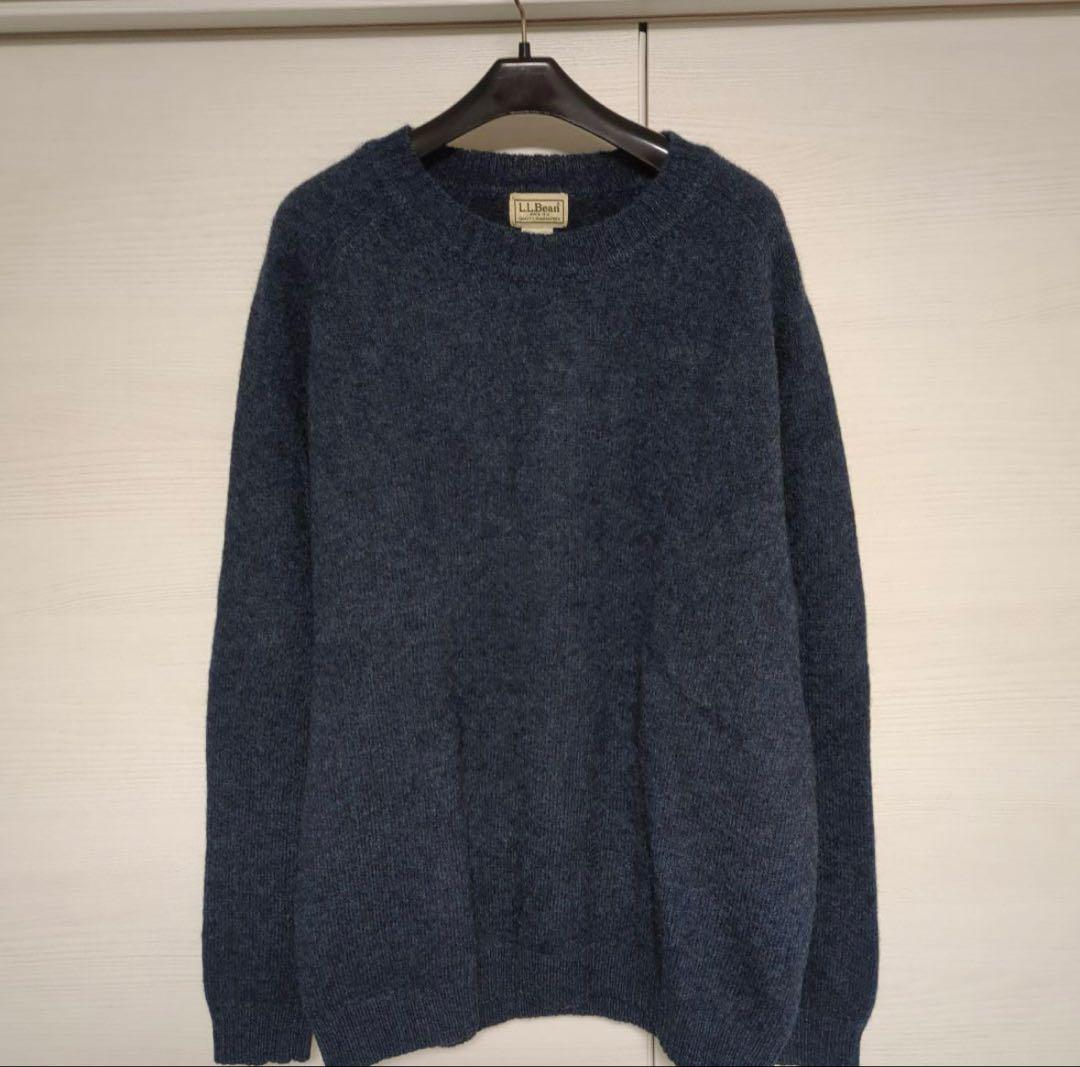 L.L.Bean ウールクルーネックセーター LG-TALL ダークブルー