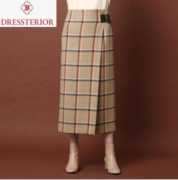 【極美品】DRESSTERIOR ツイードチェックタイトラップスカート