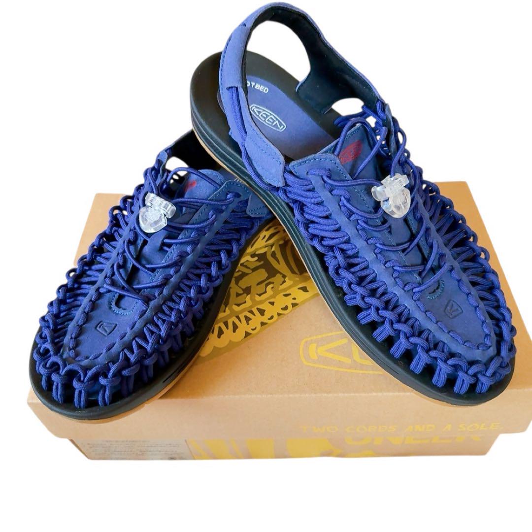 KEEN キーン UNEEKメンズ 編み込みサンダル 27.5センチ ネイビー