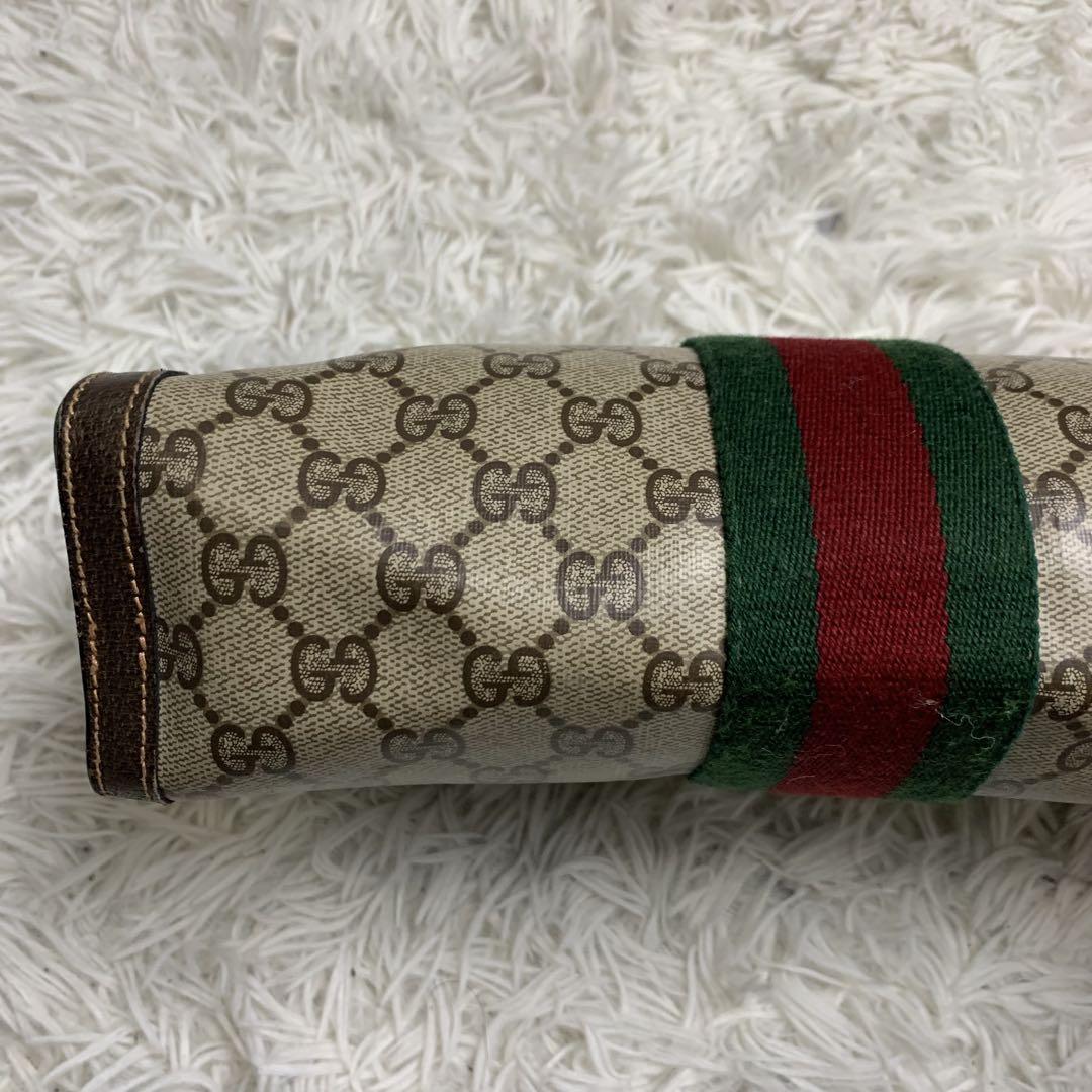 美品　グッチ　シェリーライン　クラッチ　バッグ　GG柄　レザー