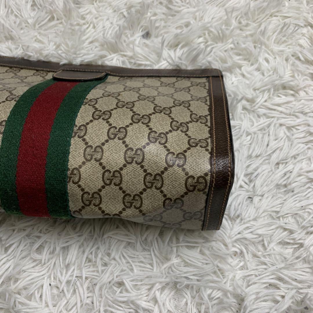 美品　グッチ　シェリーライン　クラッチ　バッグ　GG柄　レザー