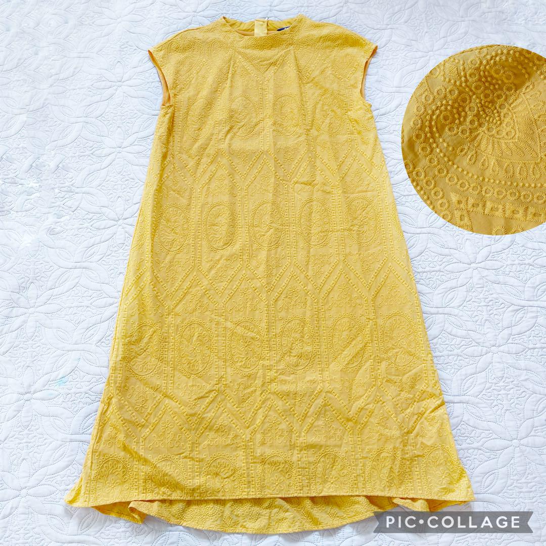 PART2 ジュンコシマダ　総刺繍　ワンピース　13号　XL フレンチスリーブ