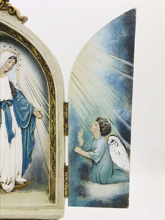 ✞ 三連祭壇彫刻 aVTG6-m22547904195 無限罪の聖母マリアと天使 新作定番