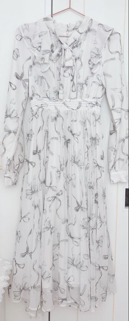 ribbon pattern pleated dress – BUNNY APARTMENT