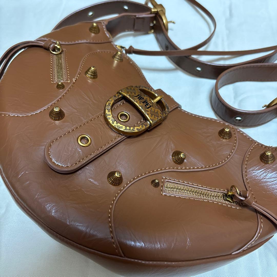 JW PEI Tessa エンボスショルダーバッグ　ブラウン