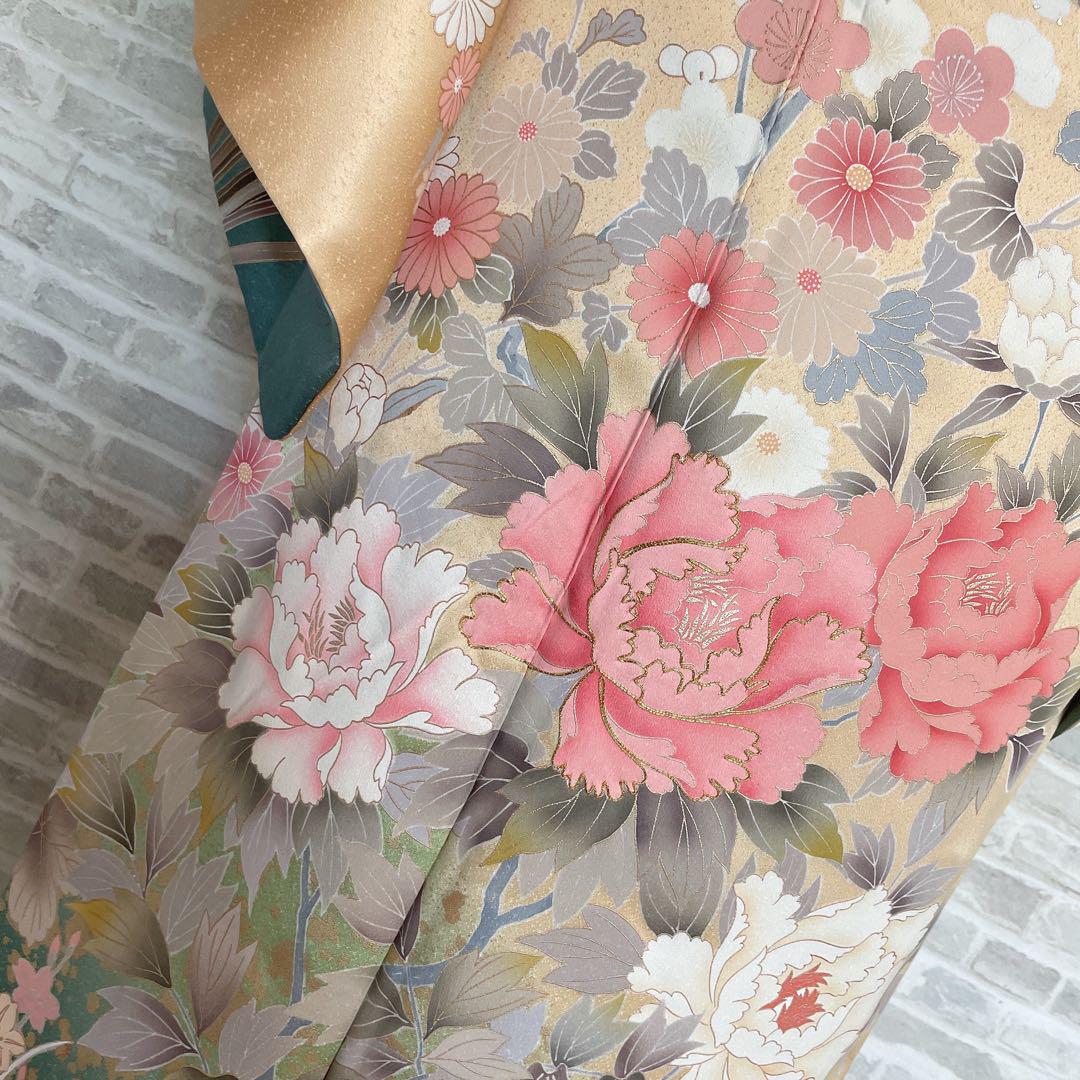 訪問着 フルセット 四季草花 椿 豪華 金駒刺繍 着物 P5 - メルカリ
