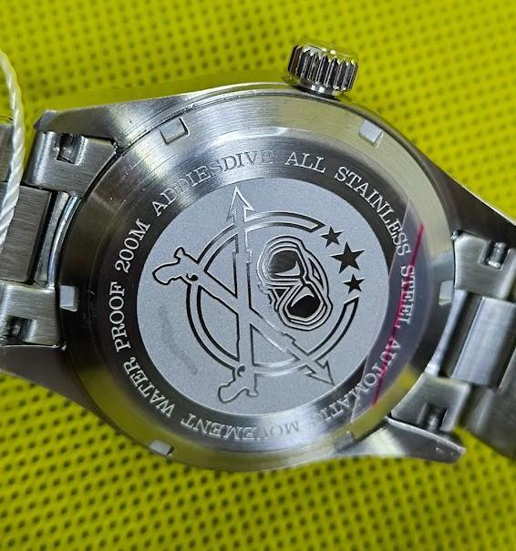 最終値下げ addiesdive NH35搭載　シンプル　自動巻き ブラック⑤