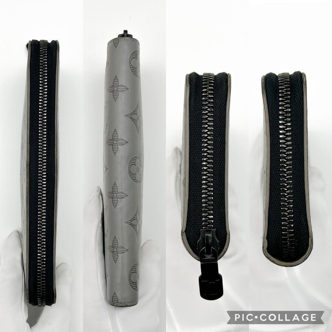 ルイヴィトン　モノグラムシャドウ　ジッピーウォレット　長財布　グレー　14