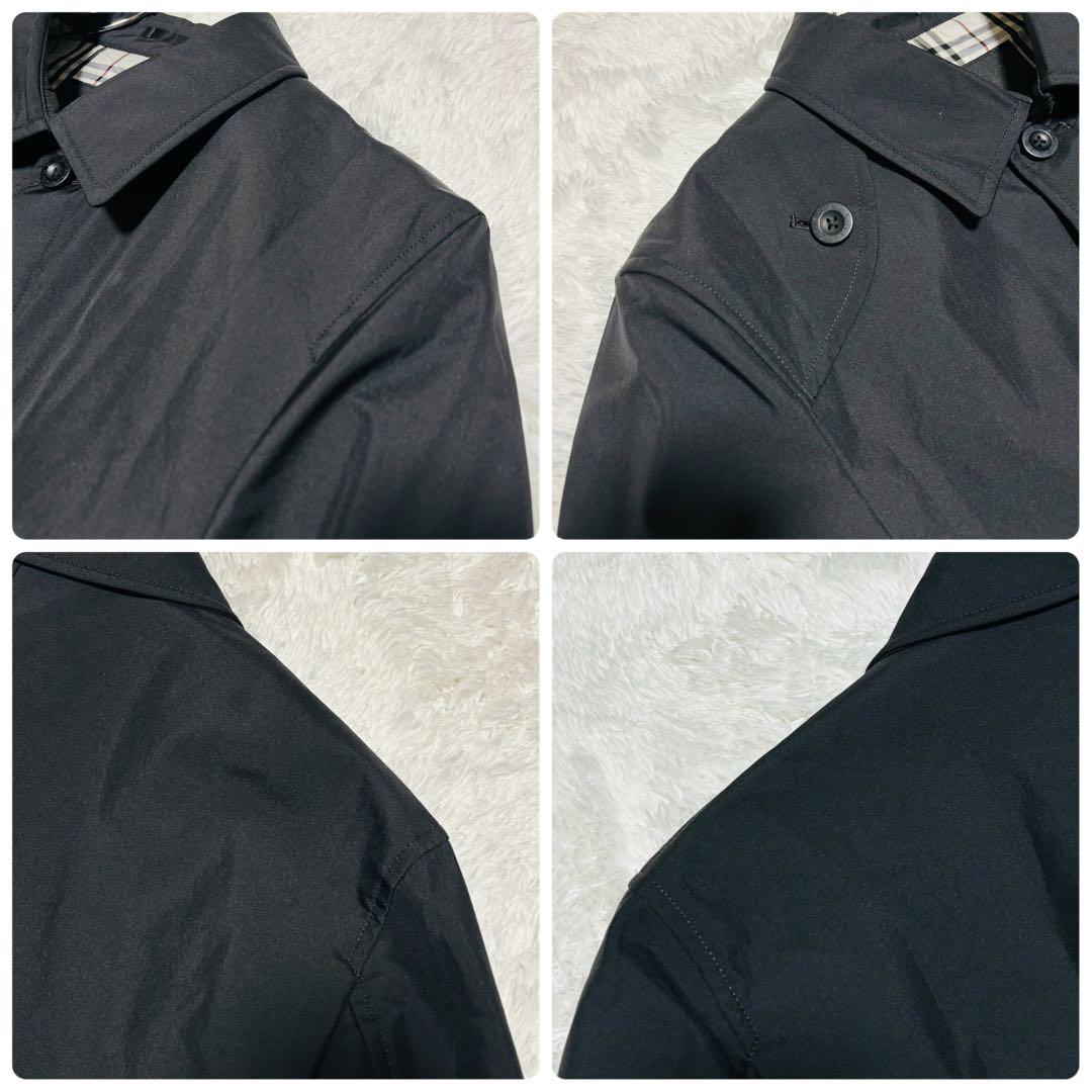 美品 バーバリー ブラックレーベル ステンカラーコート ノバチェック ブラック 美品 バーバリー ブラックレーベル ステンカラーコート ノバチェック ブラック
