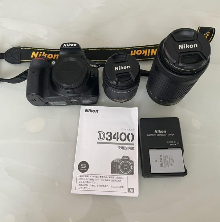 Nikon D3400 BLACK ダブルズームキット 箱付 超美品 Nikon D3400 BLACK ダブルズームキット 箱付 超美品