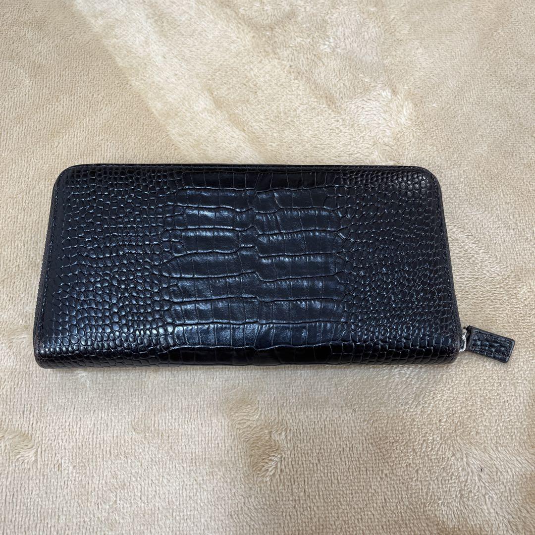 モンブラン 長財布 クロコダイル メンズ ブラック